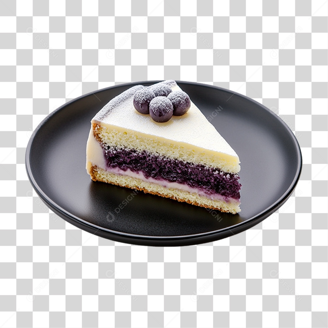 Elemento 3D Bolo no Prato PNG Transparente