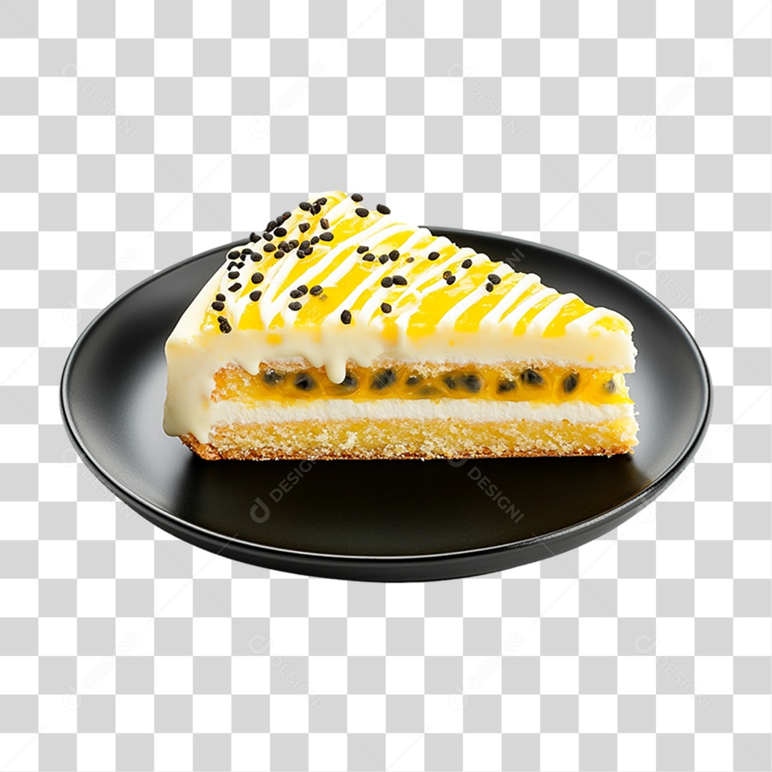 Elemento 3D Bolo no Prato PNG Transparente