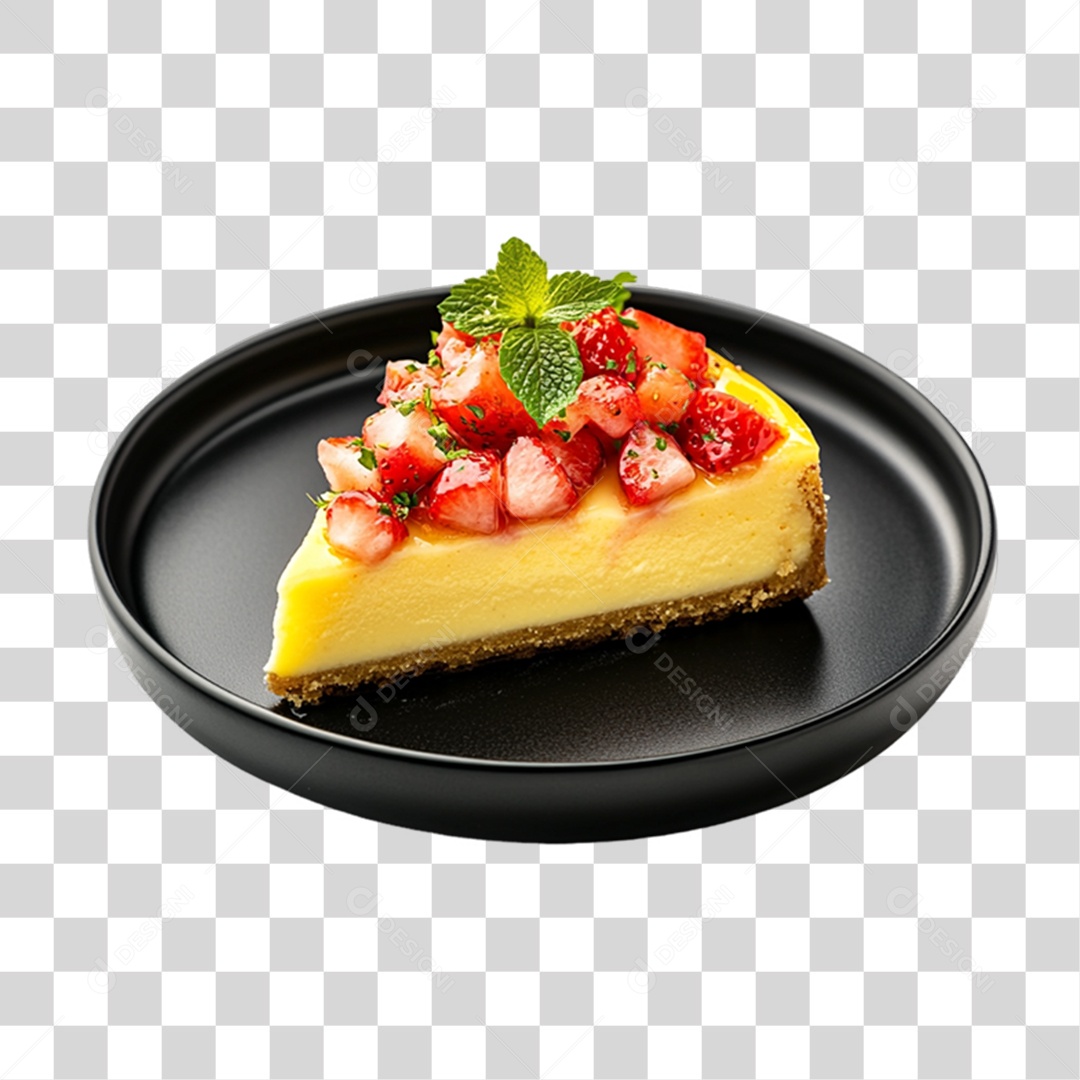 Elemento 3D Bolo no Prato PNG Transparente