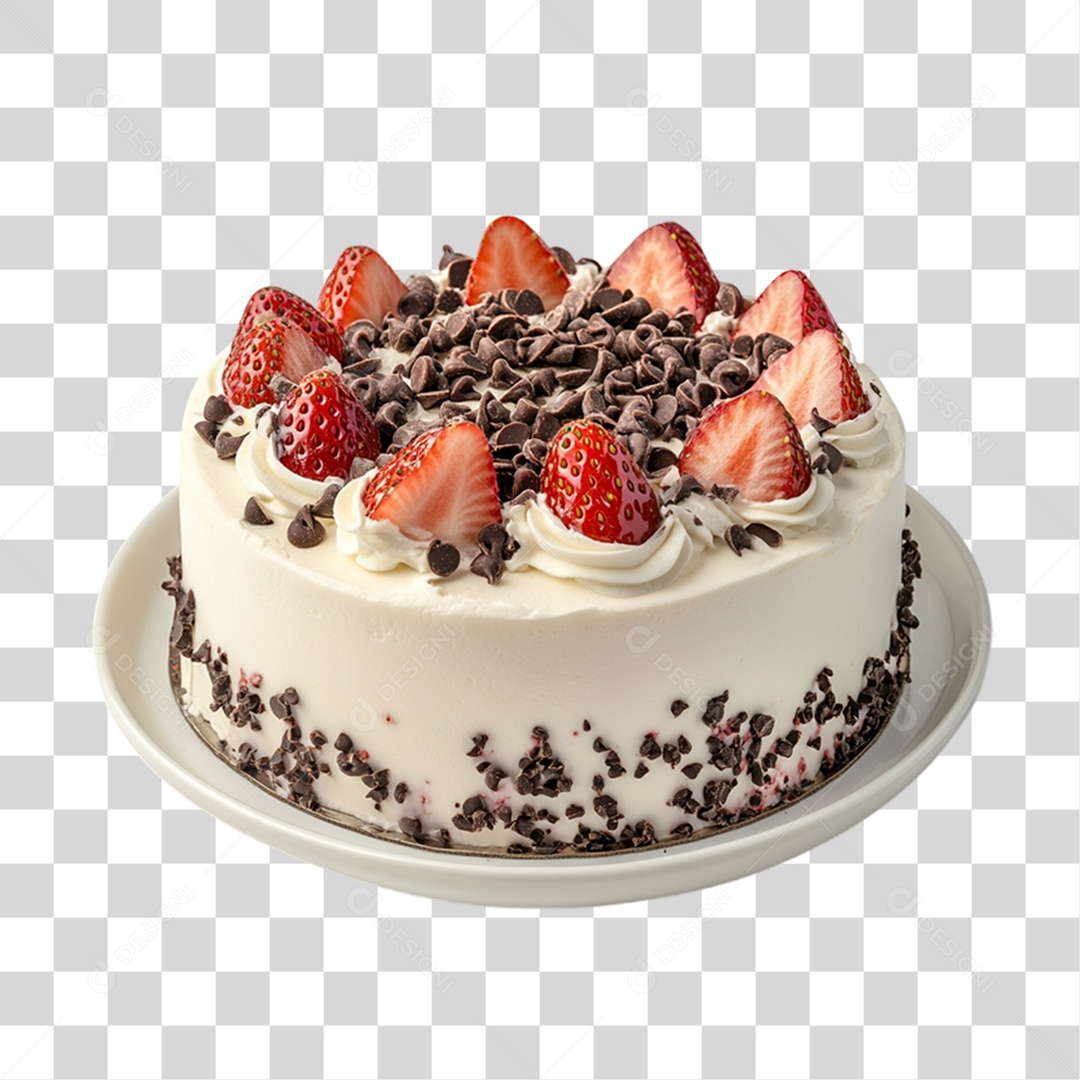Elemento 3D Bolo no Prato PNG Transparente