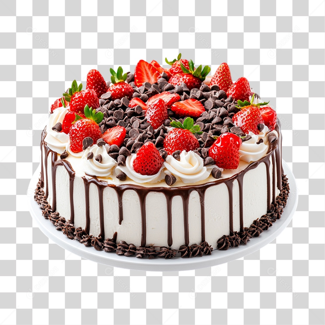 Elemento 3D Bolo no Prato PNG Transparente