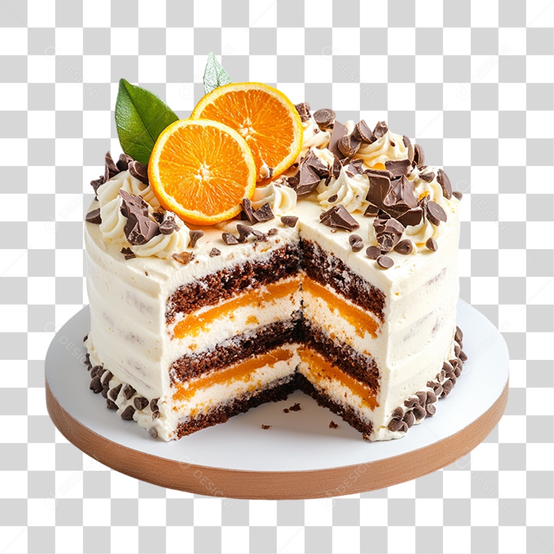 Elemento 3D Bolo no Prato PNG Transparente