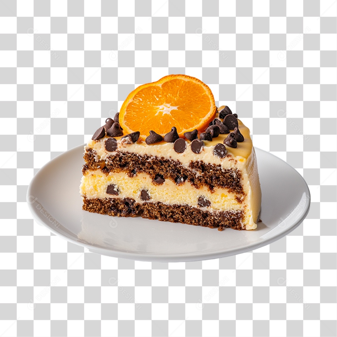 Elemento 3D Bolo no Prato PNG Transparente