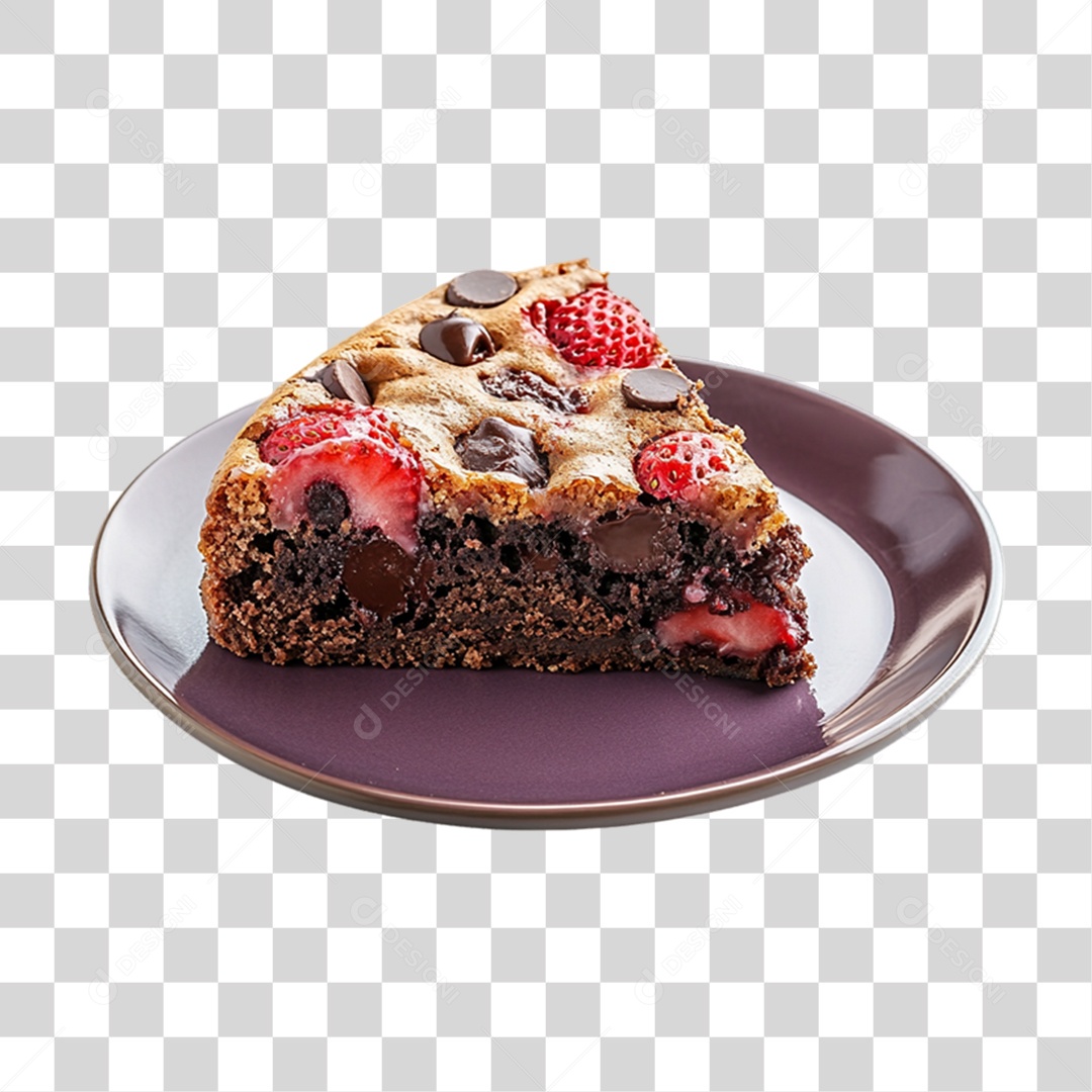 Elemento 3D Bolo no Prato PNG Transparente