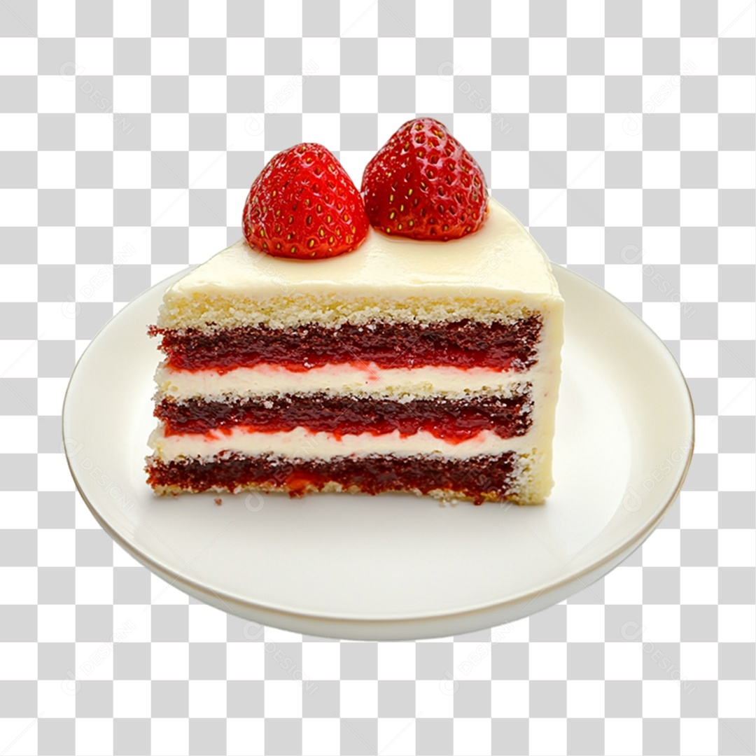 Elemento 3D Bolo no Prato PNG Transparente