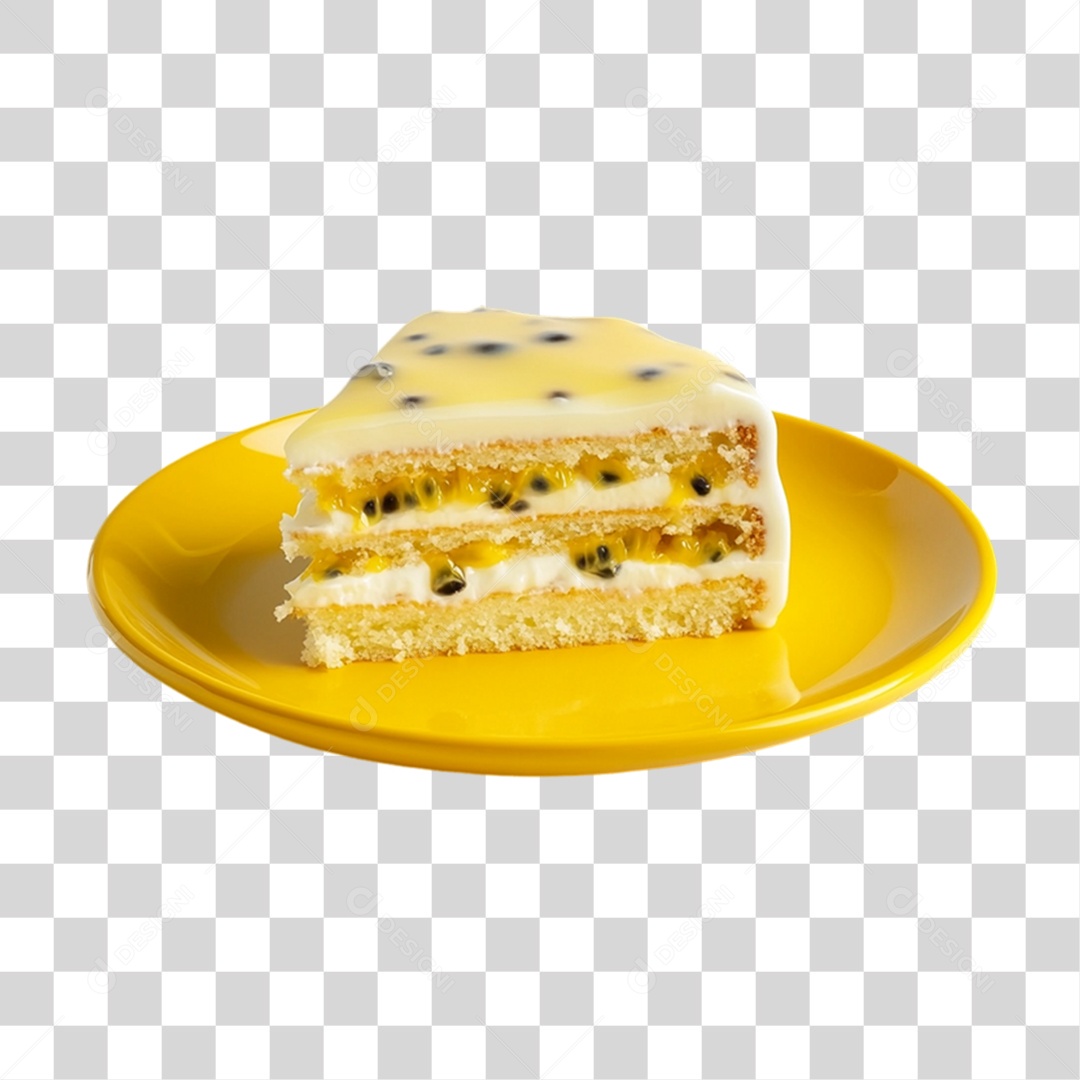 Elemento 3D Bolo no Prato PNG Transparente