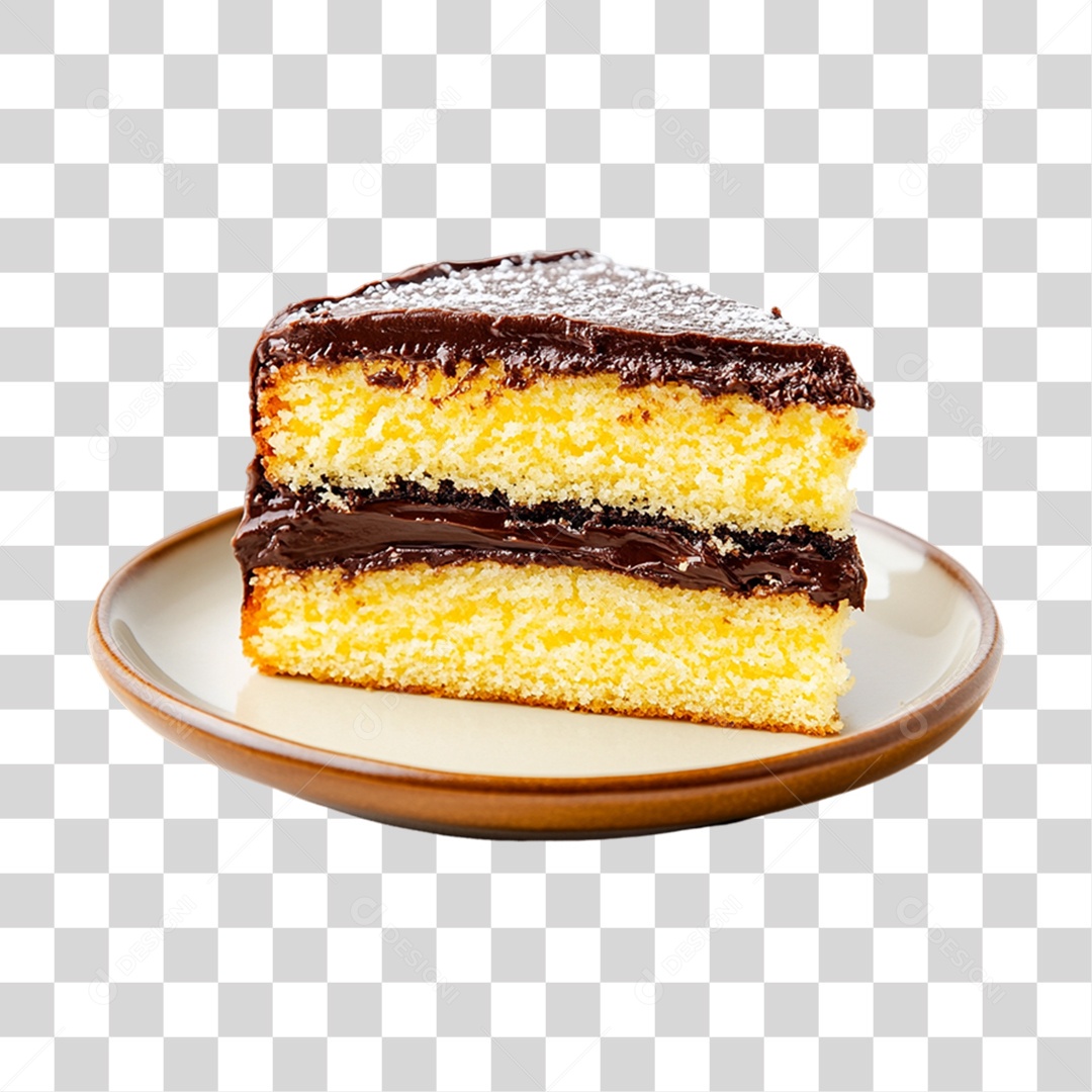 Elemento 3D Bolo no Prato PNG Transparente
