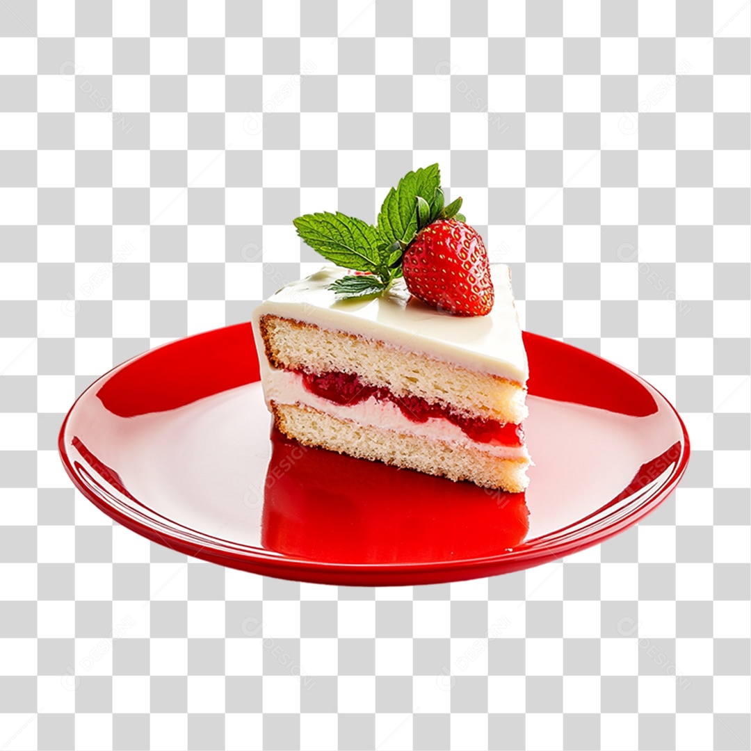 Elemento 3D Bolo no Prato PNG Transparente