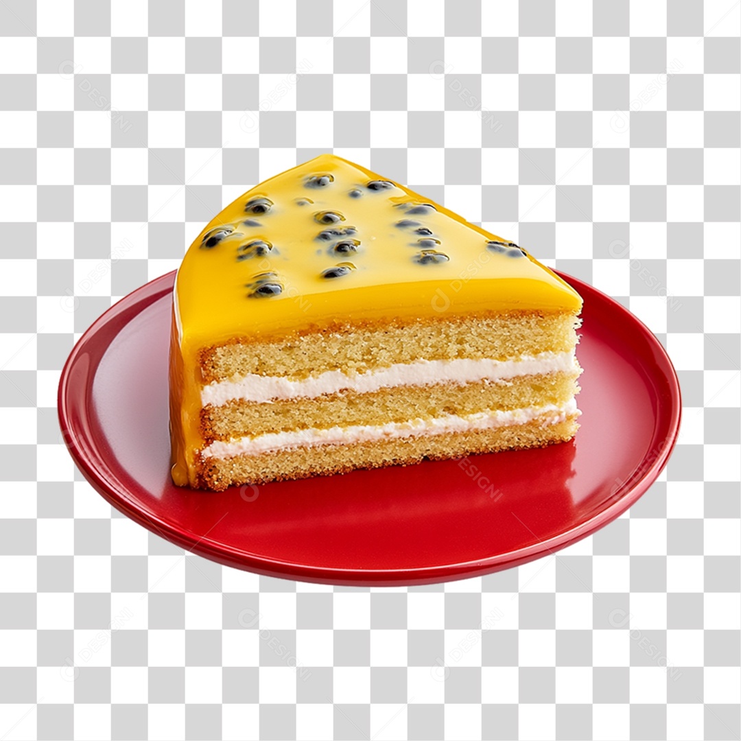 Elemento 3D Bolo no Prato PNG Transparente