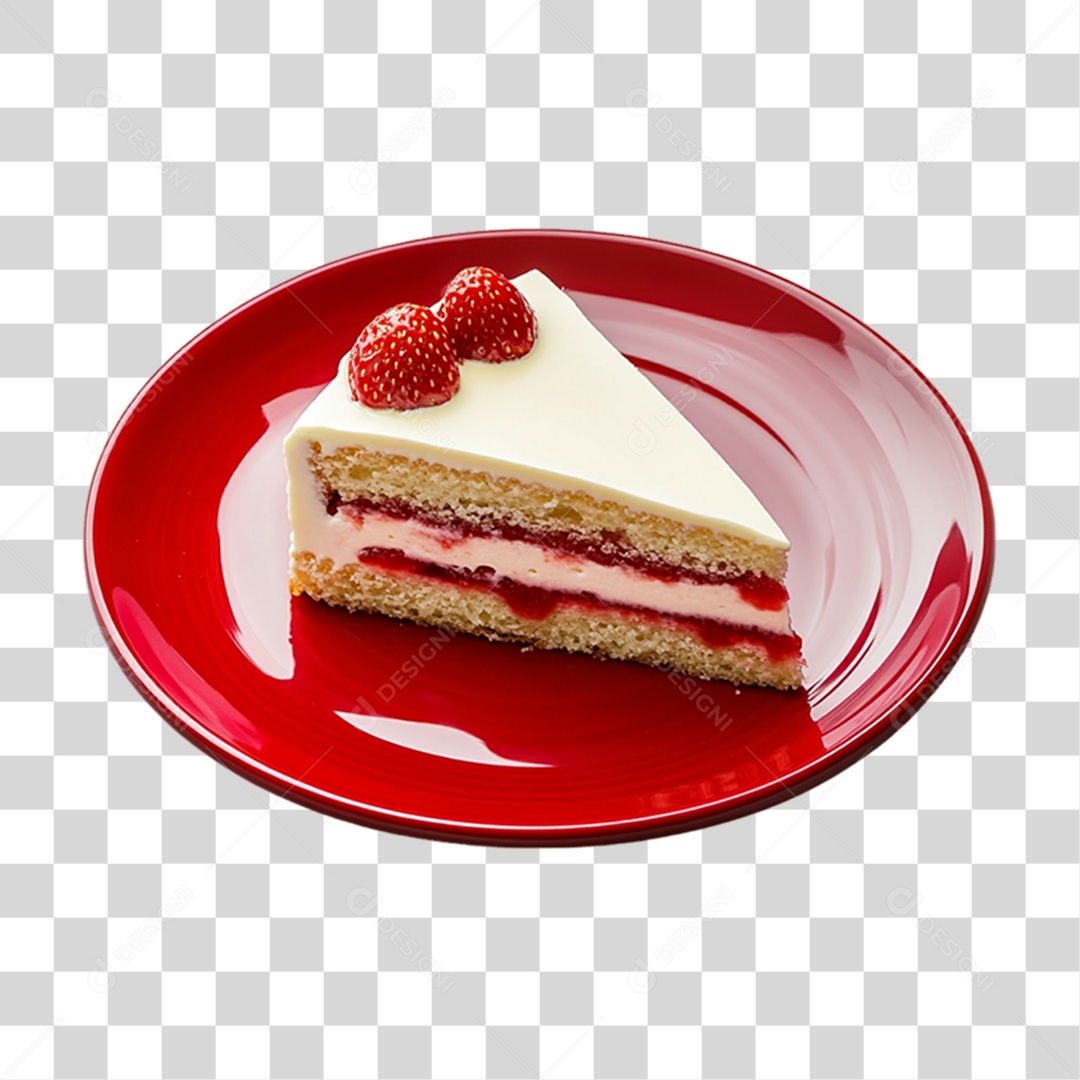 Elemento 3D Bolo no Prato PNG Transparente