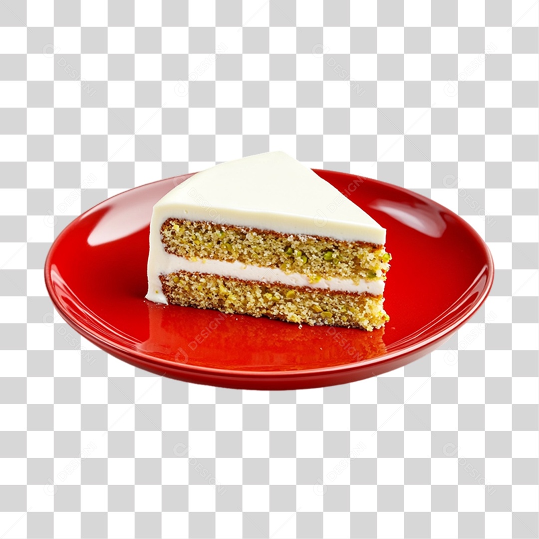 Elemento 3D Bolo no Prato PNG Transparente