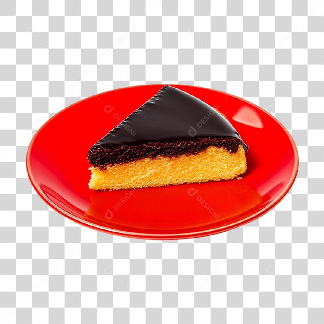 Elemento 3D Bolo no Prato PNG Transparente