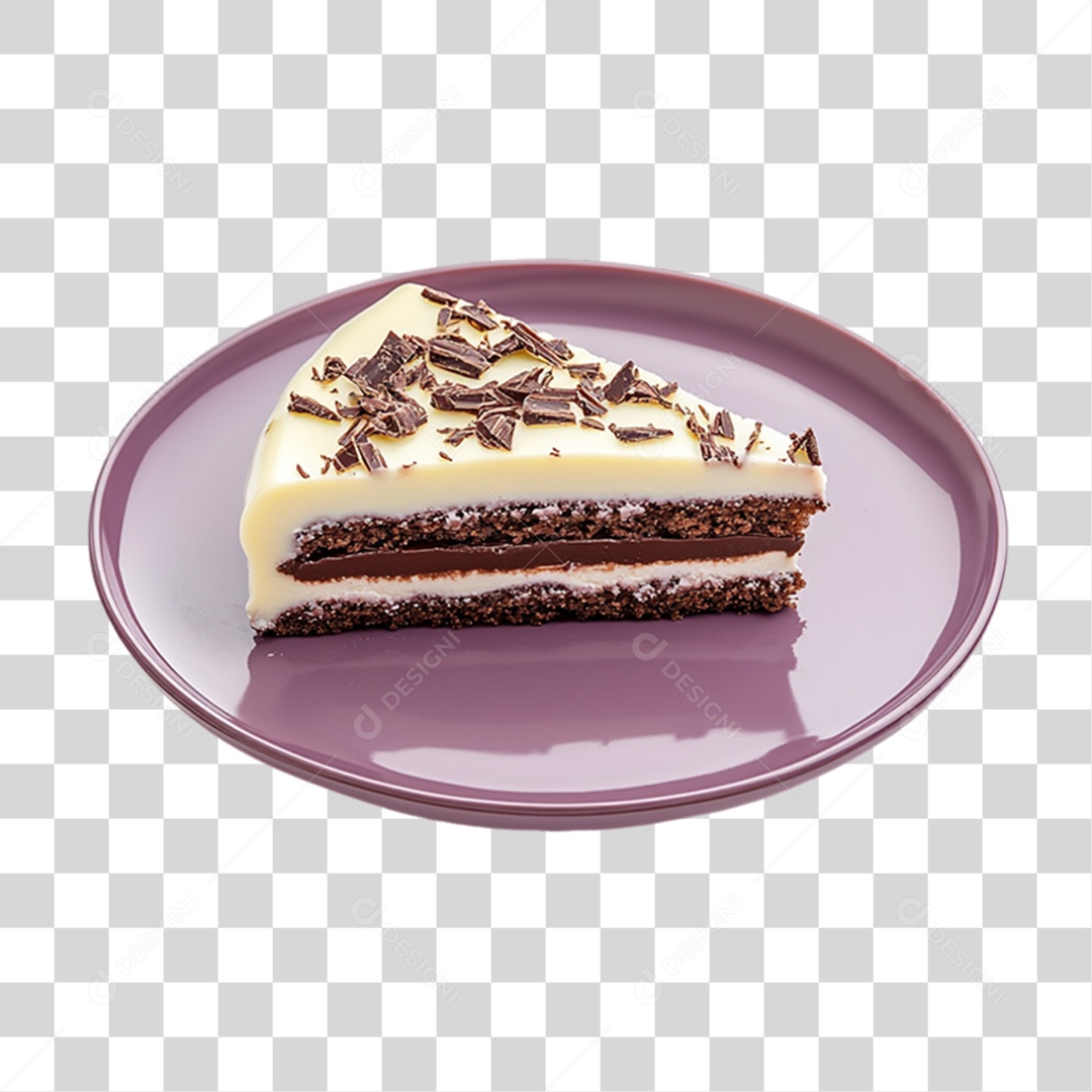 Elemento 3D Bolo no Prato PNG Transparente