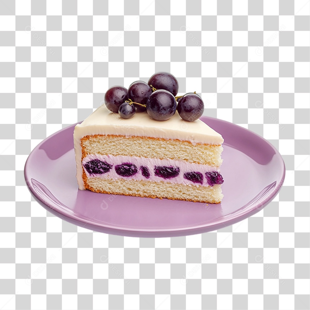 Elemento 3D Bolo no Prato PNG Transparente