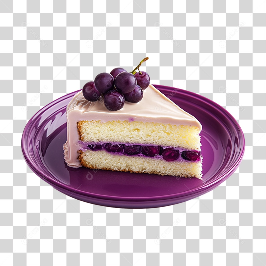 Elemento 3D Bolo no Prato PNG Transparente