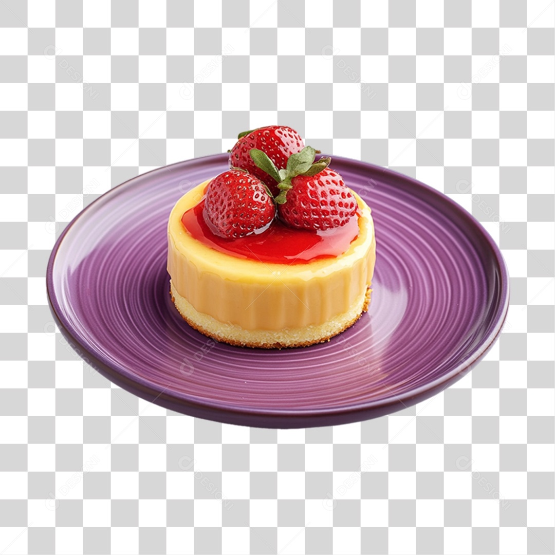 3D Element Cake on PNG Plate Transparent