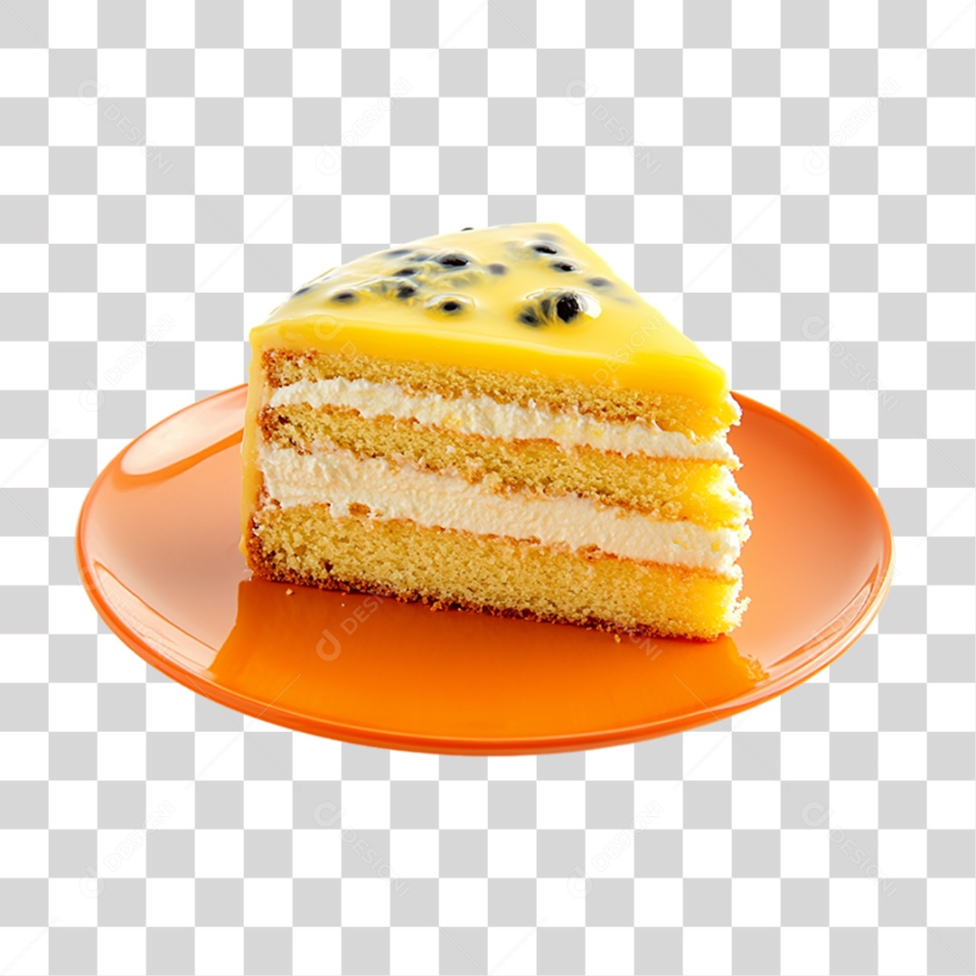 Elemento 3D Bolo no Prato PNG Transparente