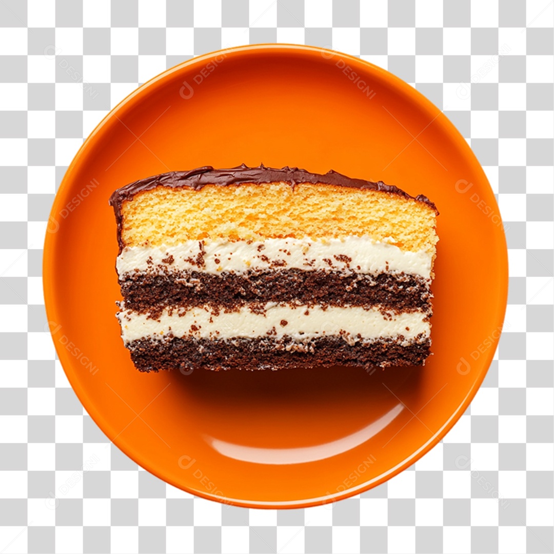 Elemento 3D Bolo no Prato PNG Transparente