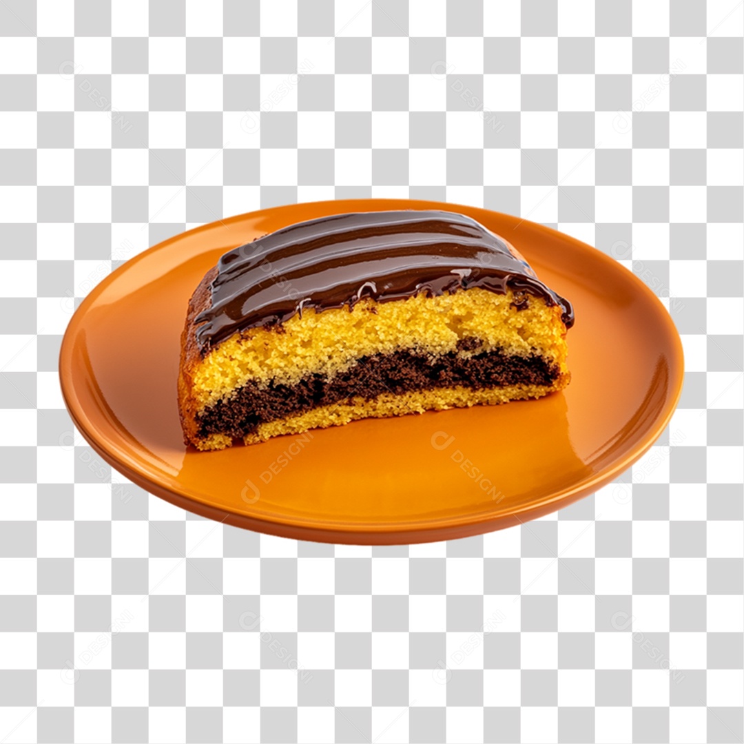 Elemento 3D Bolo no Prato PNG Transparente