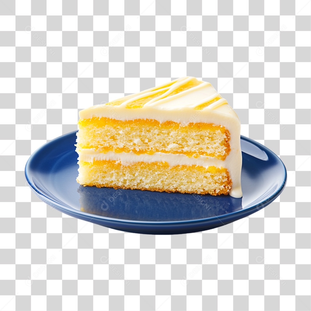 Elemento 3D Bolo no Prato PNG Transparente
