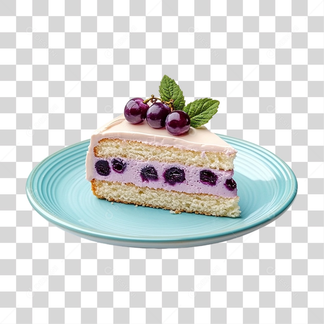 Elemento 3D Bolo no Prato PNG Transparente