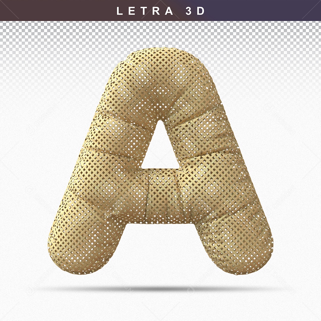 Letra 3D A Balão Dourado Para Composição PSD