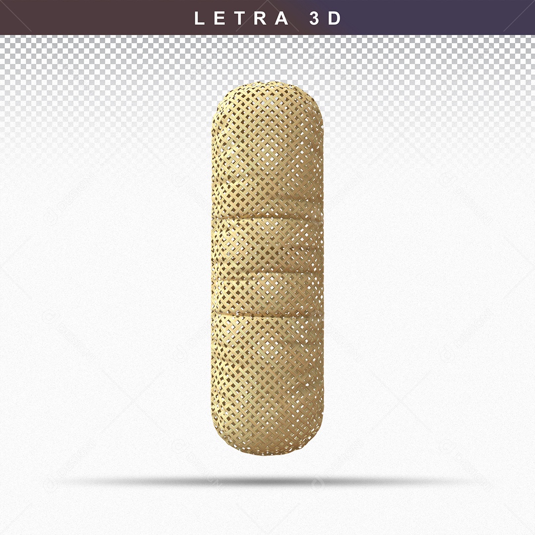 Letra 3D I Balão Dourado Para Composição PSD