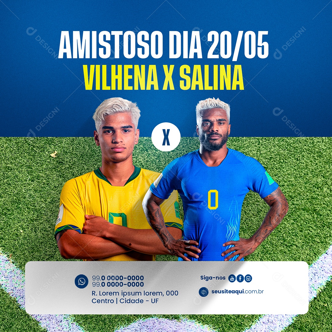 Futebol Amistoso Social Media PSD Editável