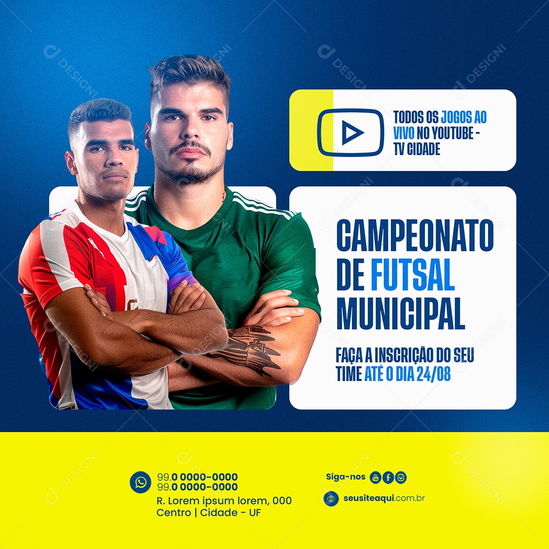 Campeonato de Futsal Municipal Social Media PSD Editável