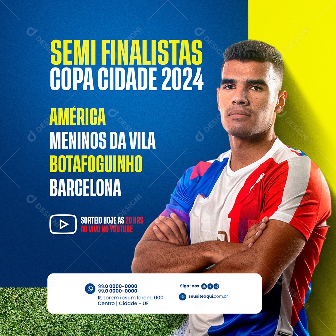 Campeonato de Futebol Semi Finalistas Social Media PSD Editável