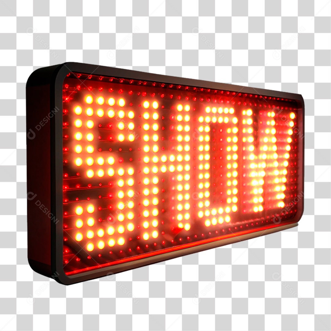 Elemento 3D Show Placa de Metal com Leds PNG Transparente