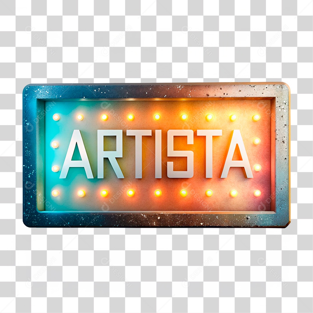 Selo 3D Artista Placa PNG Transparente