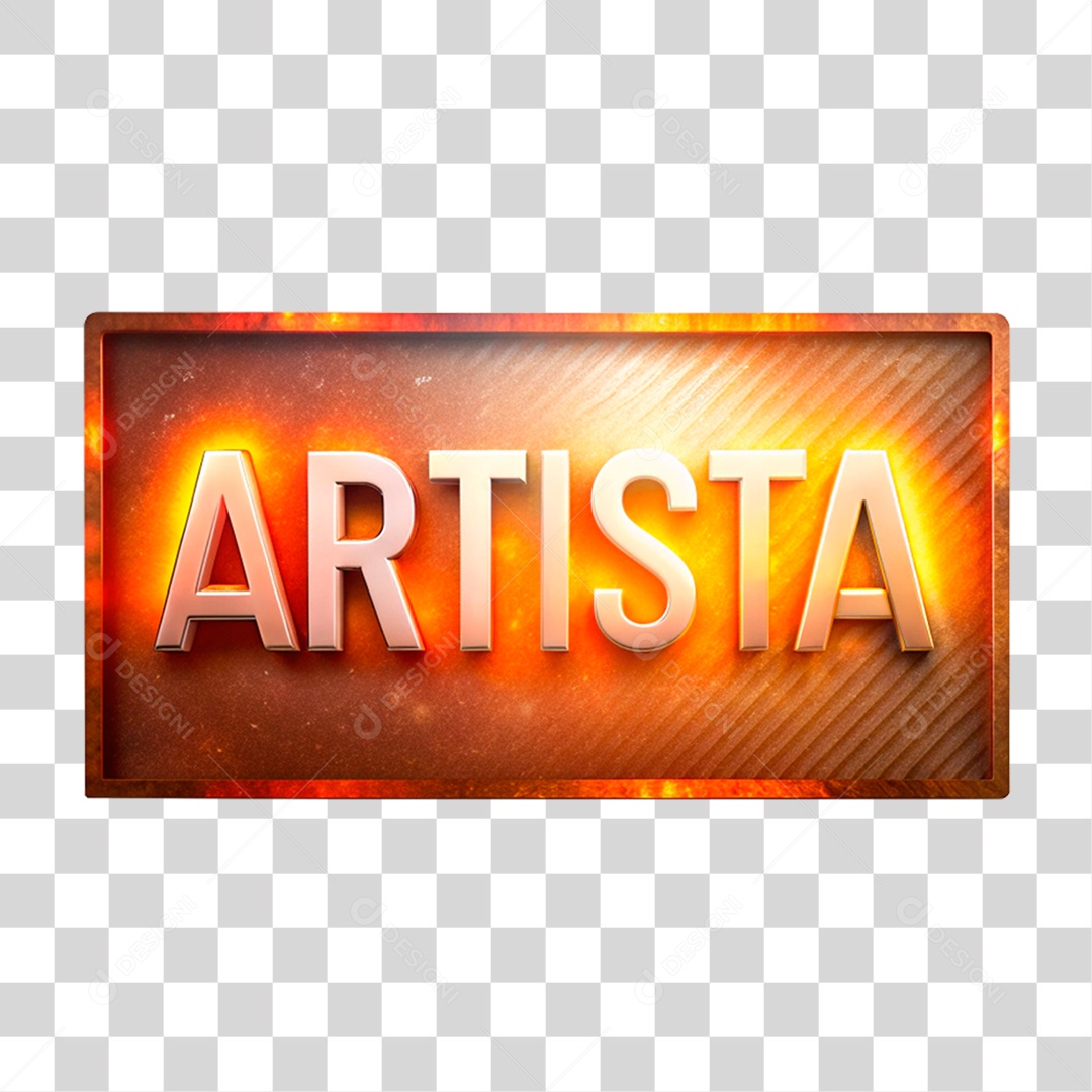 Selo 3D Artista Placa PNG Transparente
