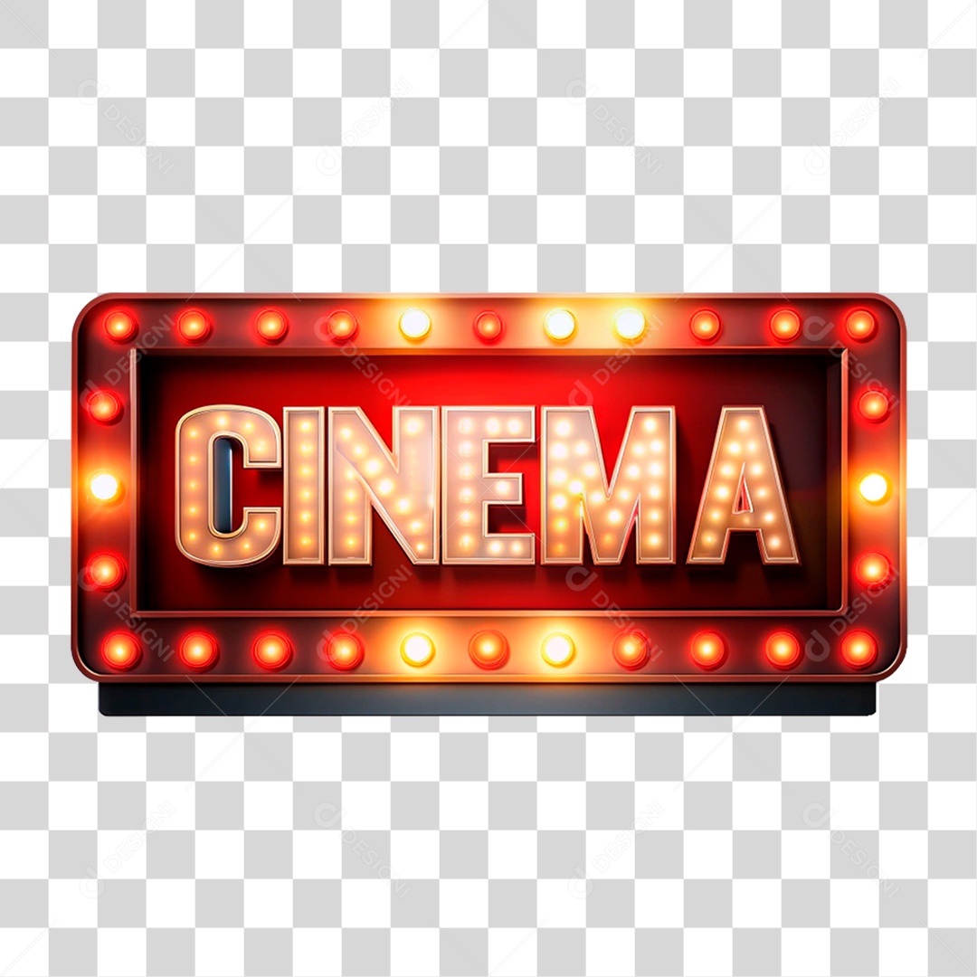 Selo 3D Cinema Placa PNG Transparente