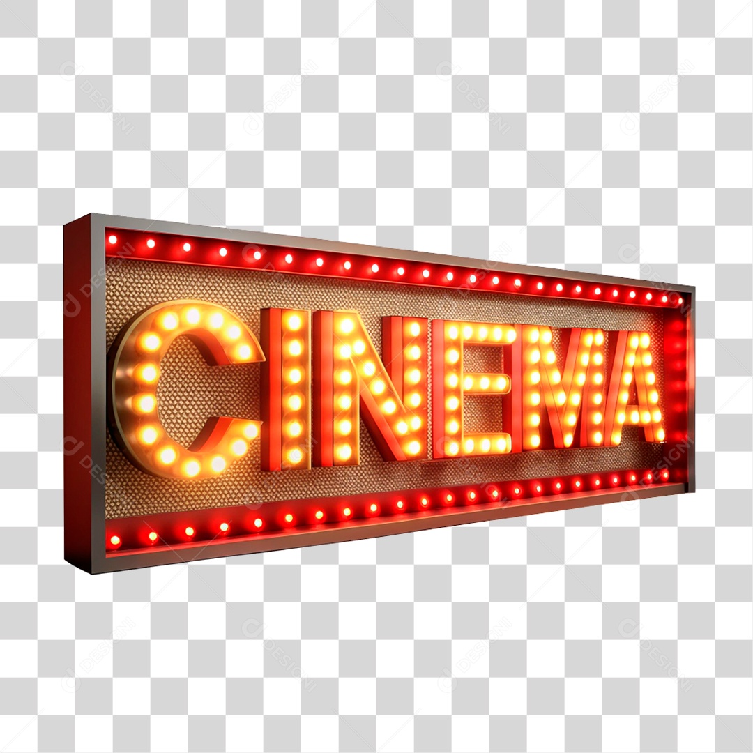 Selo 3D Cinema Placa PNG Transparente