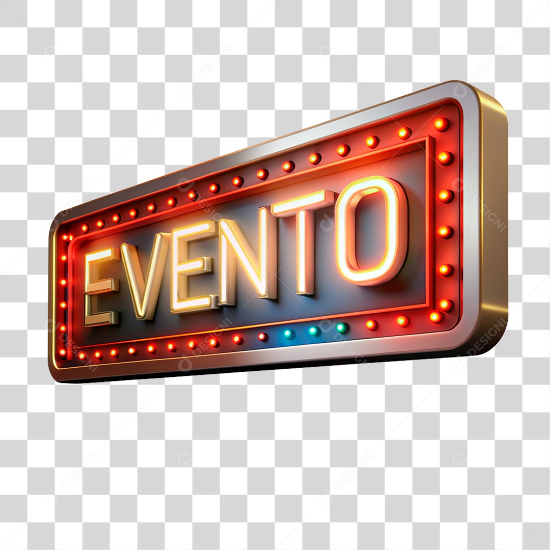 Selo 3D Evento Placa PNG Transparente