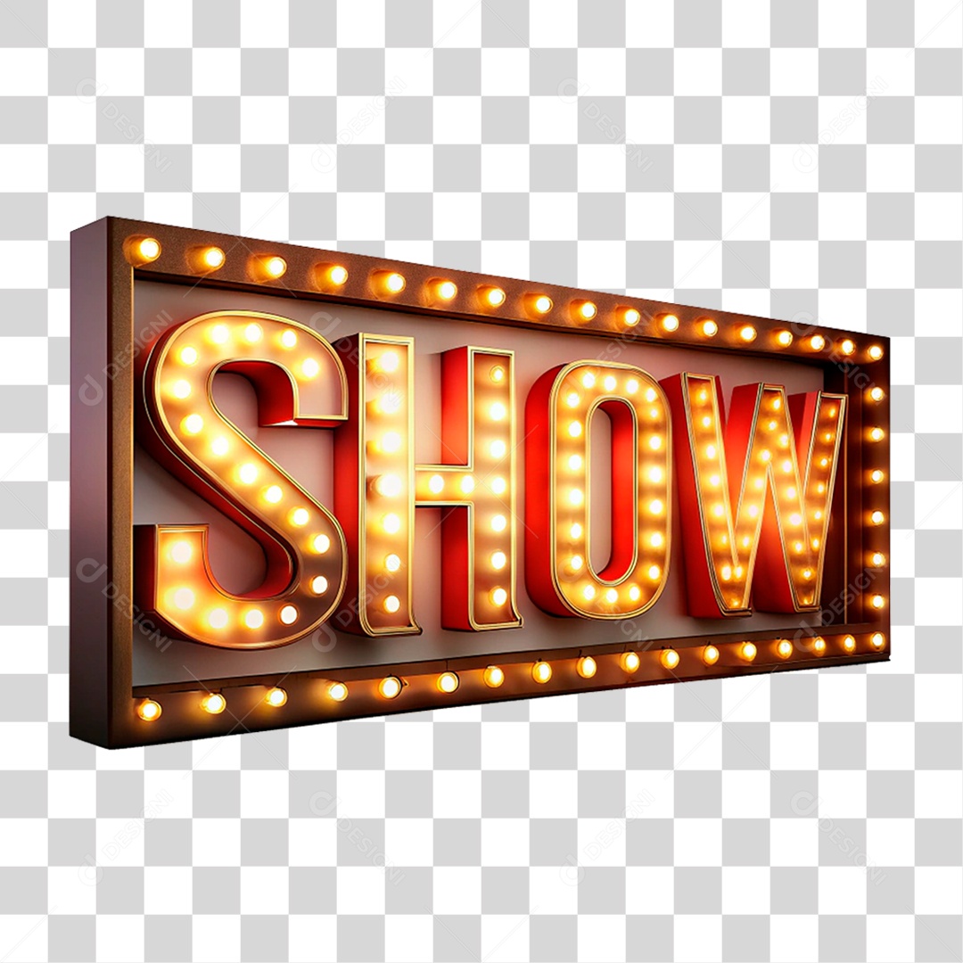 Elemento 3D Show Placa de Metal com Leds PNG Transparente
