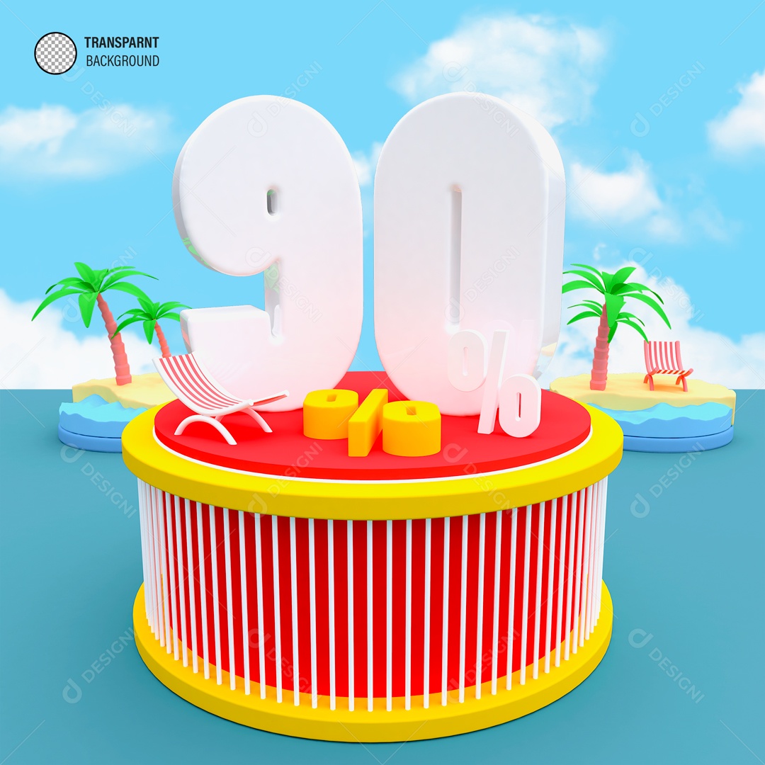 Desconto de 90% no OFF Elemento 3D para Composição PSD