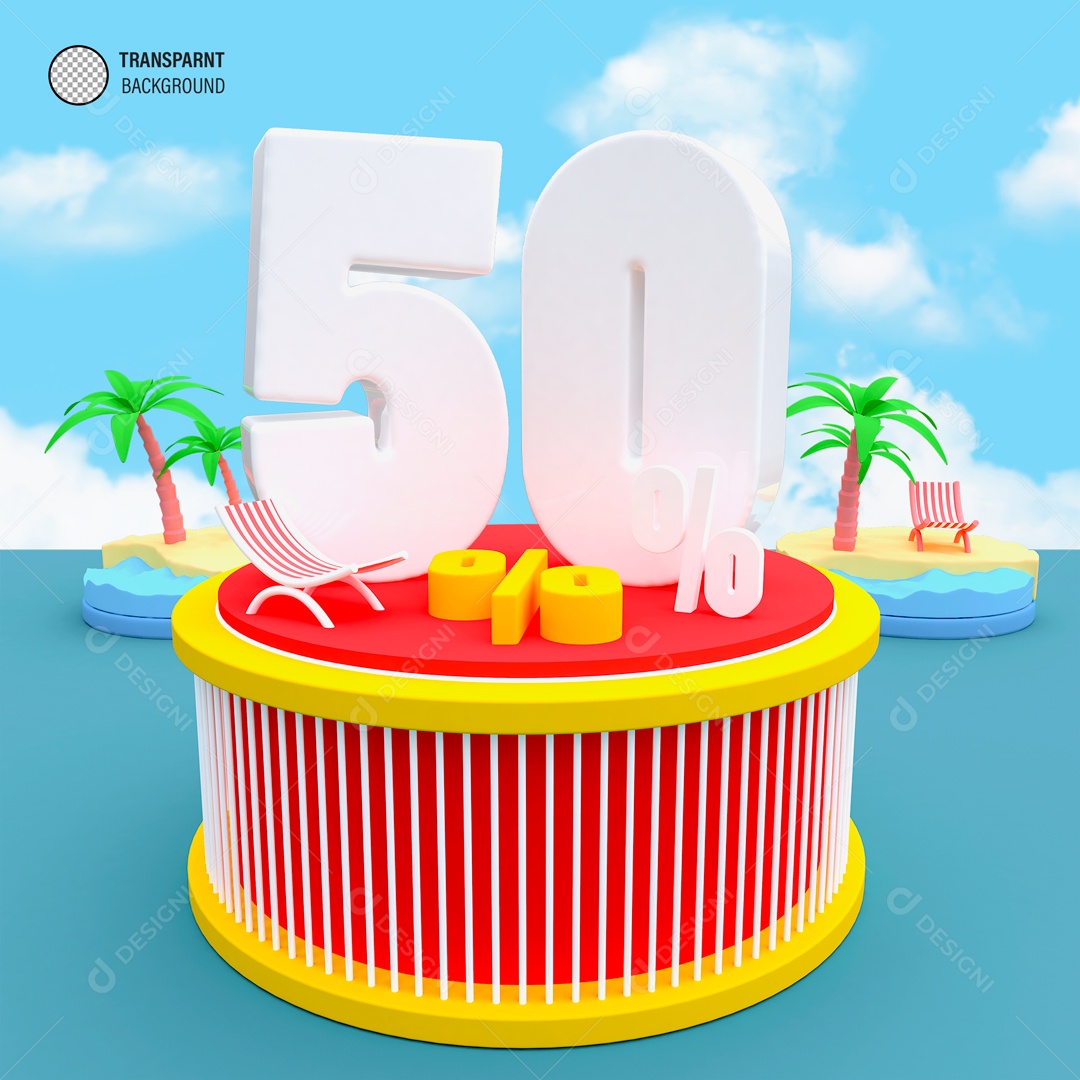 Desconto de 50% no OFF Elemento 3D para Composição PSD