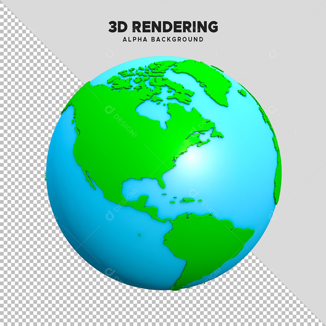 Planeta Terra Elemento 3D Para Composição PSD