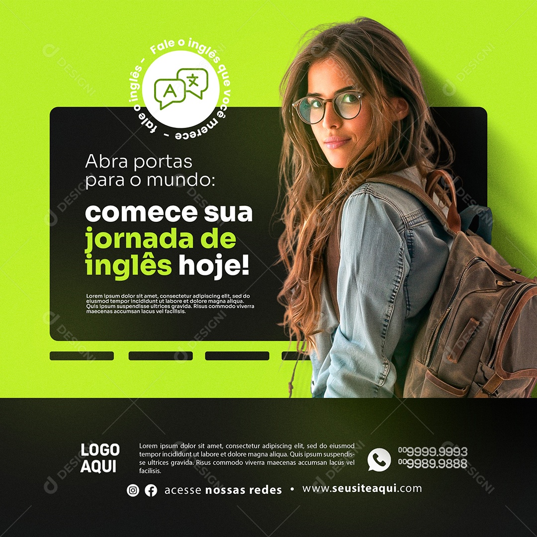 School of English Start Your Social Media PSD Journey Editable