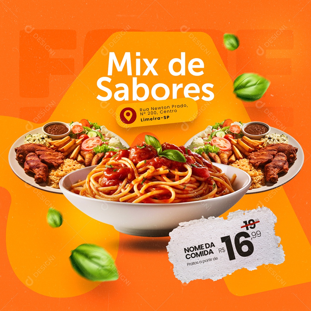 Restaurante Mix de Sabores Social Media PSD Editável