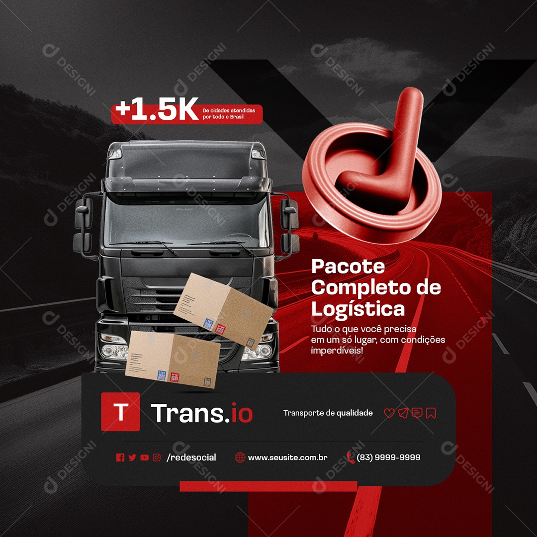 Transporter Complete Package of Social Logistics Media PSD Editable