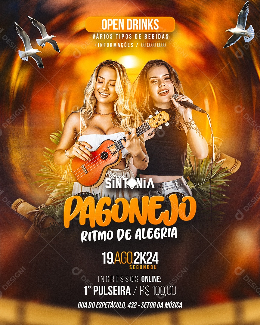 Flyer Pagonejo Grupo Sintonia Social Media PSD Editável