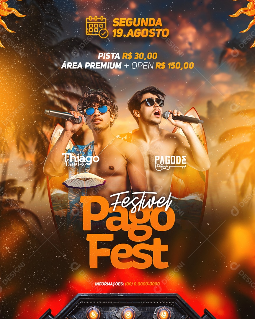 Flyer Festivel Pago Fest Social Media PSD Editável