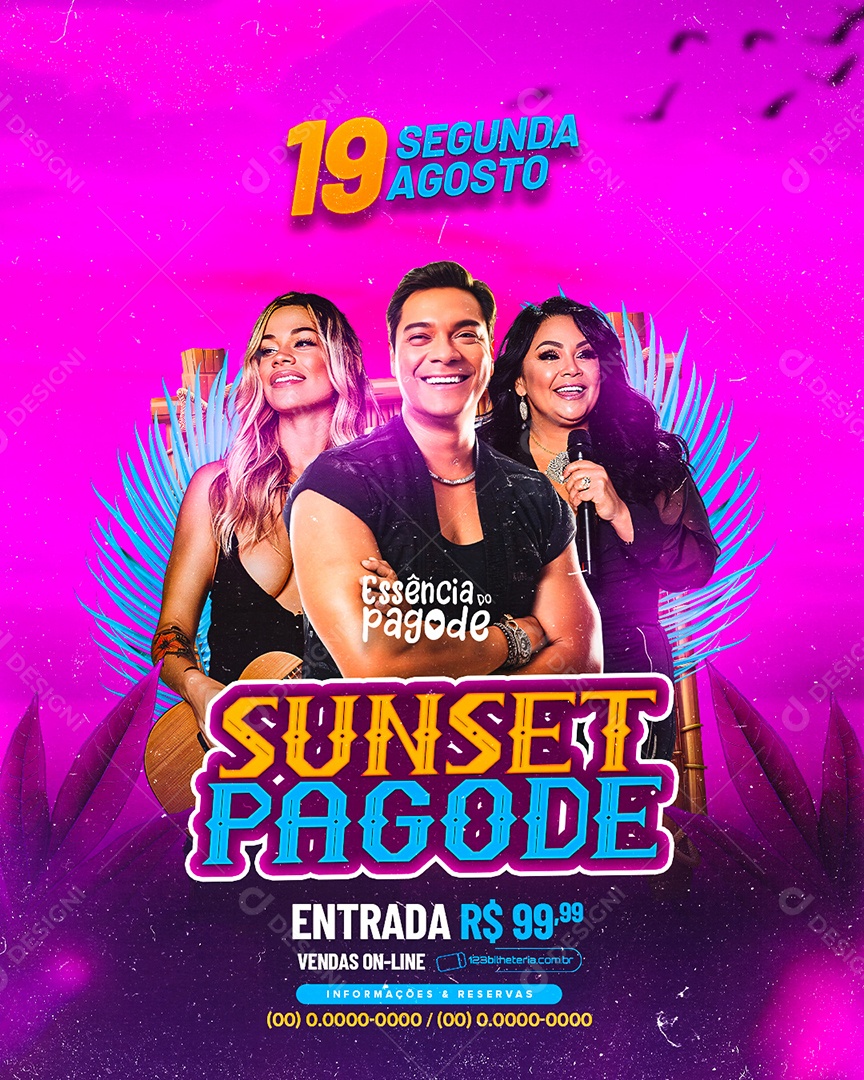 Flyer Sunset Pagode Social Media PSD Editável