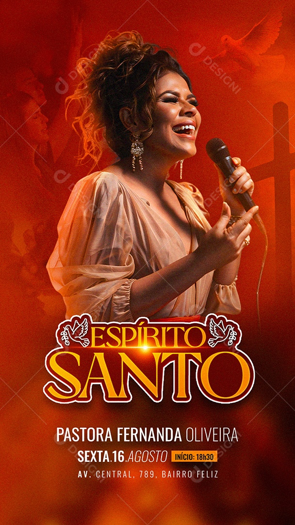 Story Flyer Gospel Espírito Santo Social Media PSD Editável