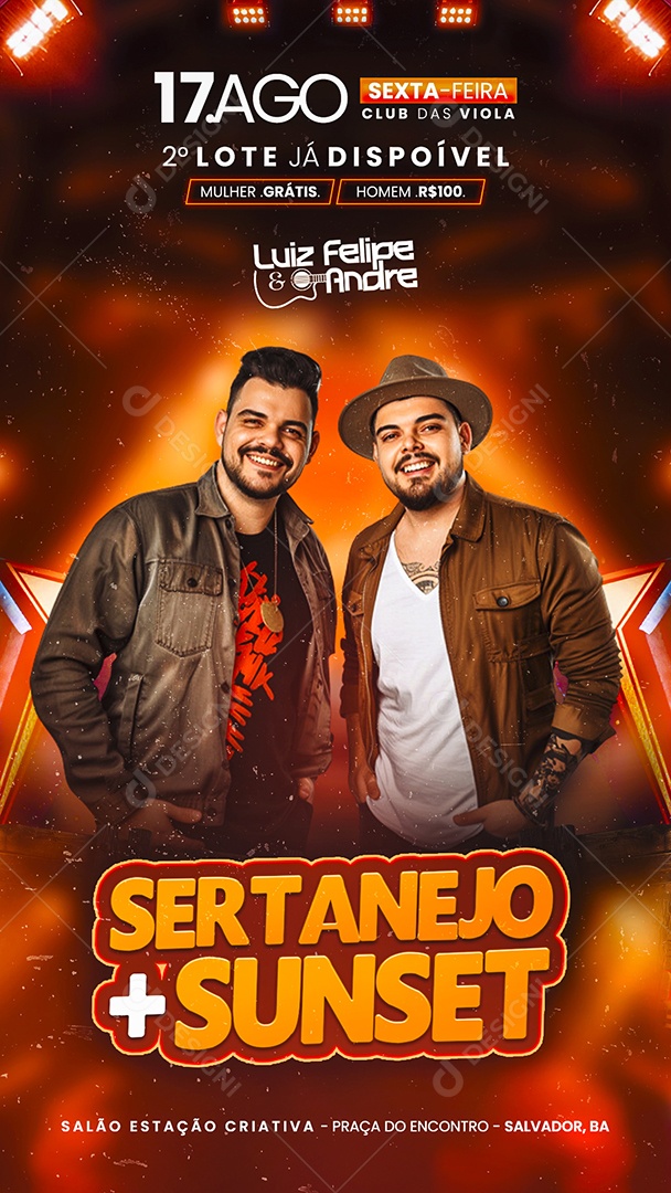 Story Flyer Sertanejo Sunset Social Media PSD Editável