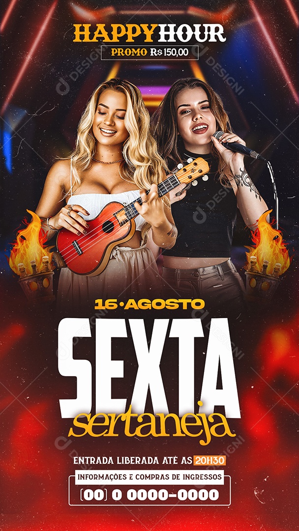 Story Flyer Sexta Sertaneja Social Media PSD Editável