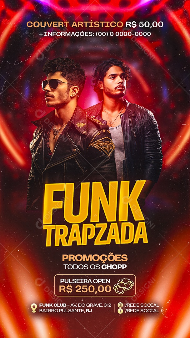 Story Flyer Funk Trapzada Social Media PSD Editável